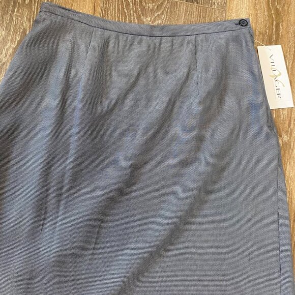 Villager Career Essentials Blue Checked Knee-Length Skirt Size 10 NWT - Picture 2 of 5